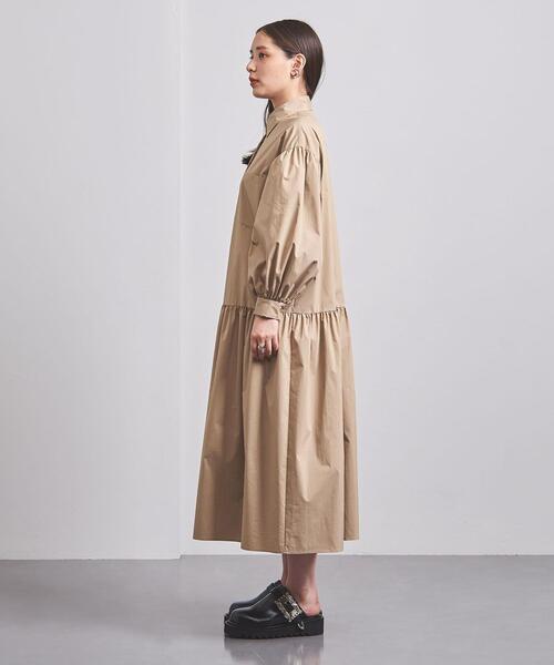 UNITED ARROWS（ユナイテッドアローズ）の「ギャザー ボリュームスリーブ シャツワンピース（シャツワンピース・レディース・ベージュ/ネイビー・36/38）」の9枚目の写真