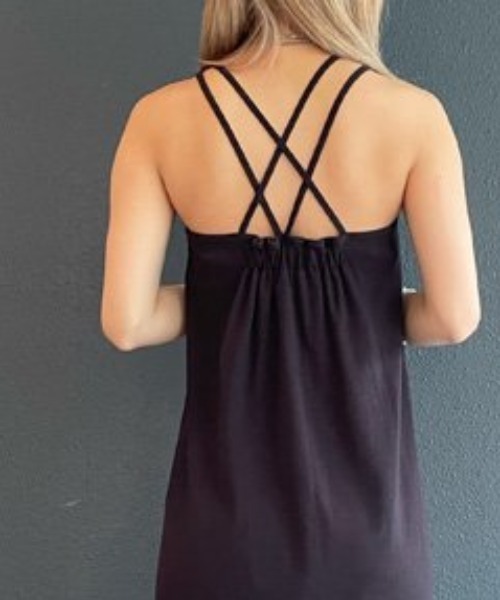 AS KNOW AS PINKY(アズノゥアズピンキー)の「大活躍カップ付コードキャミワンピース(ワンピース・レディース・サンドベージュ/モカ/チャコールグレー・FREE)」の2枚目の写真