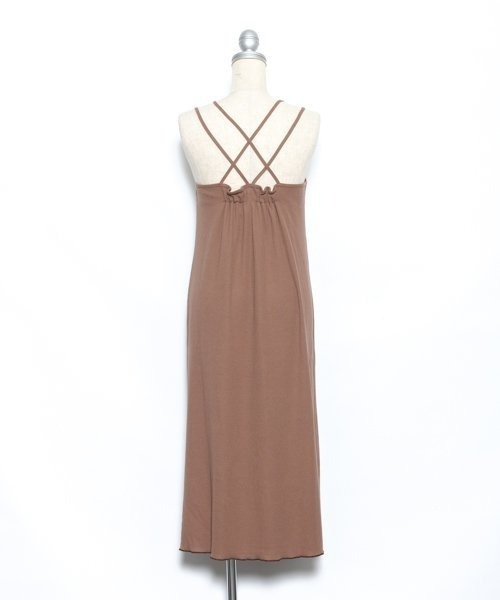 AS KNOW AS PINKY(アズノゥアズピンキー)の「大活躍カップ付コードキャミワンピース(ワンピース・レディース・サンドベージュ/モカ/チャコールグレー・FREE)」の6枚目の写真