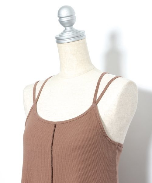 AS KNOW AS PINKY(アズノゥアズピンキー)の「大活躍カップ付コードキャミワンピース(ワンピース・レディース・サンドベージュ/モカ/チャコールグレー・FREE)」の7枚目の写真