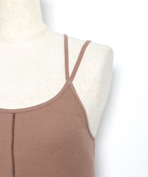 AS KNOW AS PINKY(アズノゥアズピンキー)の「大活躍カップ付コードキャミワンピース(ワンピース・レディース・サンドベージュ/モカ/チャコールグレー・FREE)」の8枚目の写真
