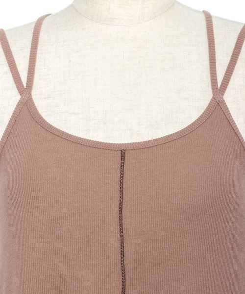 AS KNOW AS PINKY(アズノゥアズピンキー)の「大活躍カップ付コードキャミワンピース(ワンピース・レディース・サンドベージュ/モカ/チャコールグレー・FREE)」の9枚目の写真