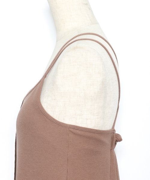 AS KNOW AS PINKY(アズノゥアズピンキー)の「大活躍カップ付コードキャミワンピース(ワンピース・レディース・サンドベージュ/モカ/チャコールグレー・FREE)」の11枚目の写真