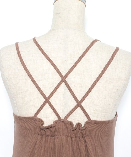 AS KNOW AS PINKY(アズノゥアズピンキー)の「大活躍カップ付コードキャミワンピース(ワンピース・レディース・サンドベージュ/モカ/チャコールグレー・FREE)」の13枚目の写真