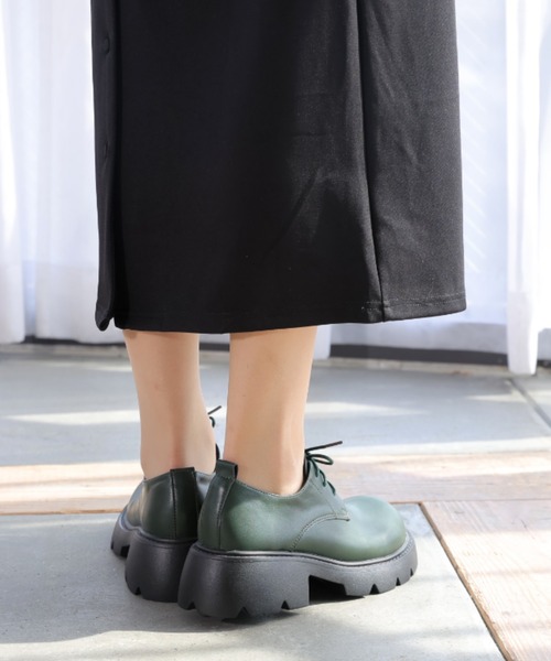VIVIAN（ヴィヴィアン）の「厚底3ホールレースアップシューズ（ドレスシューズ・レディース・ブラック/ブラウン/グリーン・LL/S/M/L）」の8枚目の写真