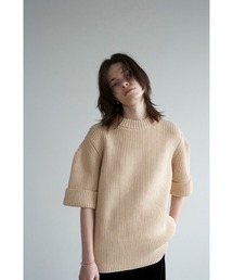 CLANE | OVER HALF SLEEVE KNIT TOPS(ニット/セーター)