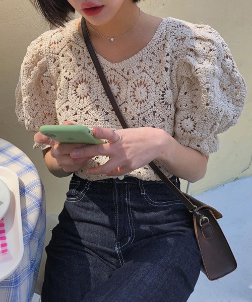 VENCEEXCHANGE（ヴァンスエクスチェンジ）の「クロシェ編みミレースブラウス（シャツ/ブラウス・レディース・ホワイト/オフホワイト・FREE）」の2枚目の写真