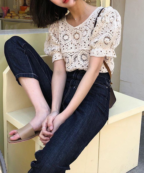 VENCEEXCHANGE（ヴァンスエクスチェンジ）の「クロシェ編みミレースブラウス（シャツ/ブラウス・レディース・ホワイト/オフホワイト・FREE）」の9枚目の写真