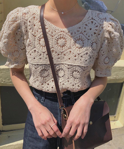 VENCEEXCHANGE（ヴァンスエクスチェンジ）の「クロシェ編みミレースブラウス（シャツ/ブラウス・レディース・ホワイト/オフホワイト・FREE）」の13枚目の写真