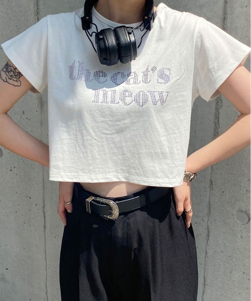 PairPair（ペアペア）の「ロゴクロップドＴee（Tシャツ/カットソー・レディース・ブラック/オフホワイト・FREE）」の2枚目の写真