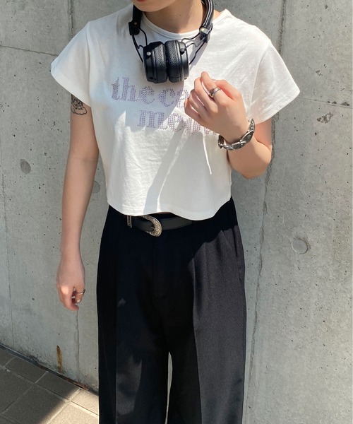 PairPair（ペアペア）の「ロゴクロップドＴee（Tシャツ/カットソー・レディース・ブラック/オフホワイト・FREE）」の3枚目の写真