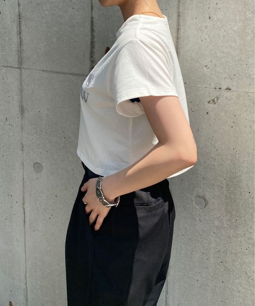PairPair（ペアペア）の「ロゴクロップドＴee（Tシャツ/カットソー・レディース・ブラック/オフホワイト・FREE）」の4枚目の写真