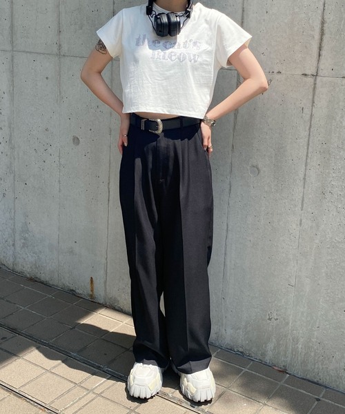 PairPair（ペアペア）の「ロゴクロップドＴee（Tシャツ/カットソー・レディース・ブラック/オフホワイト・FREE）」の18枚目の写真