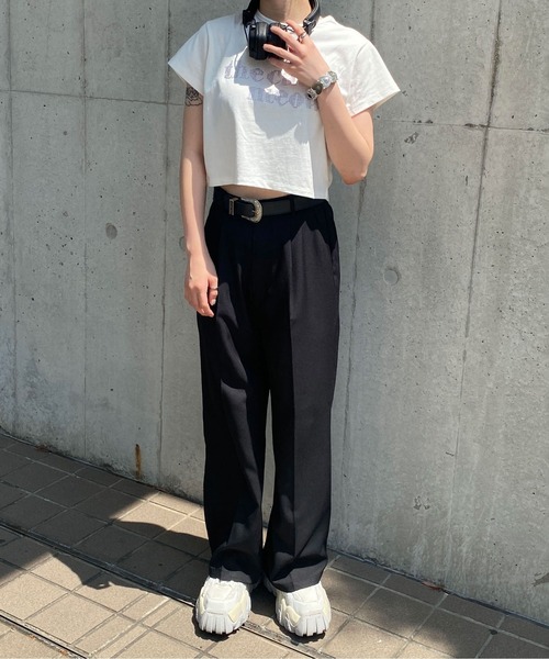 PairPair（ペアペア）の「ロゴクロップドＴee（Tシャツ/カットソー・レディース・ブラック/オフホワイト・FREE）」の19枚目の写真