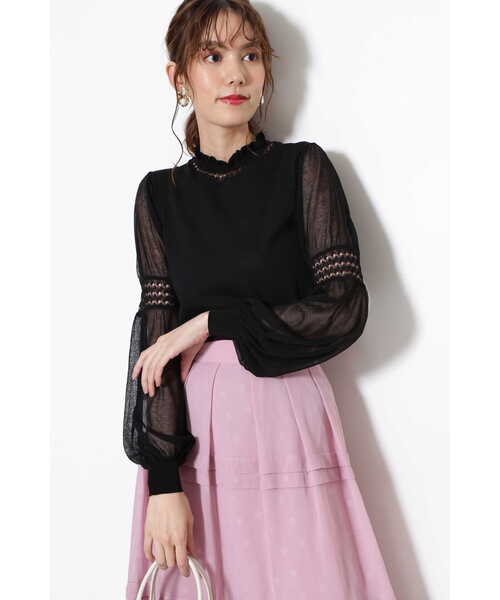 JILL STUART（ジルスチュアート）の「◆アミラニット（ニット/セーター・レディース・ホワイト/ブラック/ブルー・FREE）」の5枚目の写真