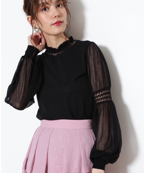 JILL STUART（ジルスチュアート）の「◆アミラニット（ニット/セーター・レディース・ホワイト/ブラック/ブルー・FREE）」の2枚目の写真