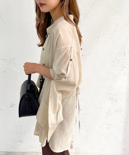 apres jour mignon(アプレジュールミニョン)の「バックスリット2WAYスリーブシャツ【ZOZOTOWN限定アイテム】(シャツ/ブラウス・レディース・ブラック/ライトベージュ/ミント・X-LARGE/フリー)」の6枚目の写真