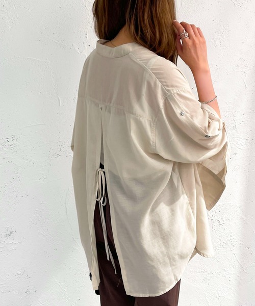 apres jour mignon(アプレジュールミニョン)の「バックスリット2WAYスリーブシャツ【ZOZOTOWN限定アイテム】(シャツ/ブラウス・レディース・ブラック/ライトベージュ/ミント・X-LARGE/フリー)」の7枚目の写真
