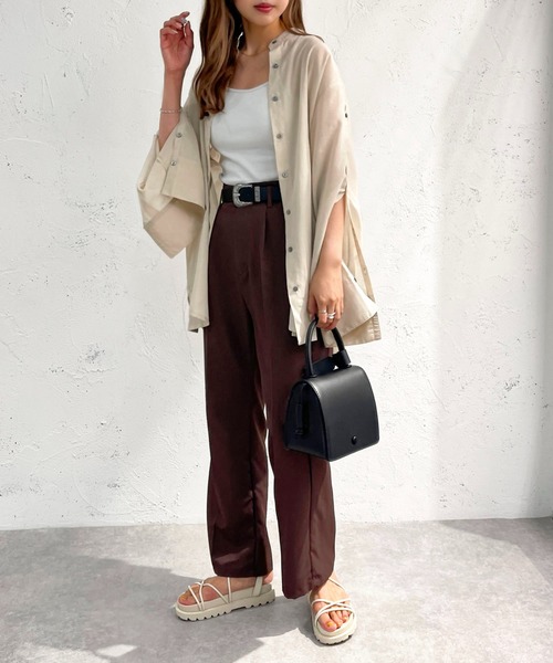 apres jour mignon(アプレジュールミニョン)の「バックスリット2WAYスリーブシャツ【ZOZOTOWN限定アイテム】(シャツ/ブラウス・レディース・ブラック/ライトベージュ/ミント・X-LARGE/フリー)」の8枚目の写真