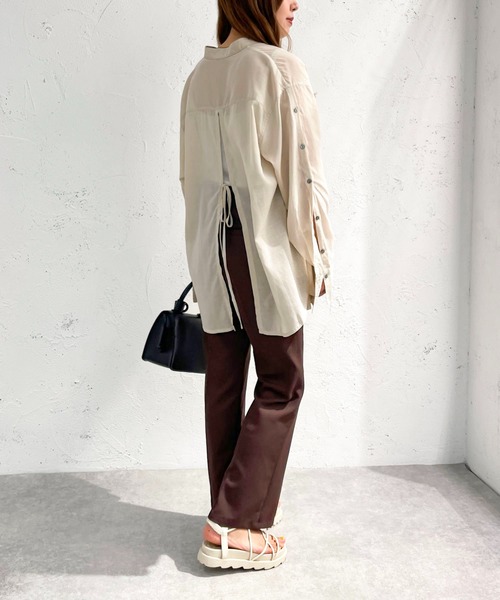 apres jour mignon(アプレジュールミニョン)の「バックスリット2WAYスリーブシャツ【ZOZOTOWN限定アイテム】(シャツ/ブラウス・レディース・ブラック/ライトベージュ/ミント・X-LARGE/フリー)」の9枚目の写真