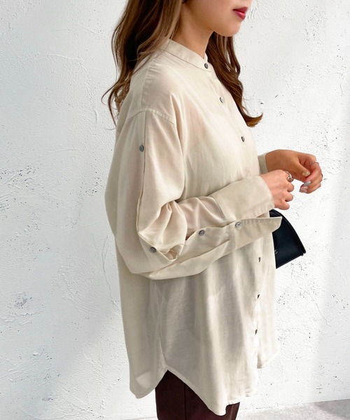 apres jour mignon(アプレジュールミニョン)の「バックスリット2WAYスリーブシャツ【ZOZOTOWN限定アイテム】(シャツ/ブラウス・レディース・ブラック/ライトベージュ/ミント・X-LARGE/フリー)」の11枚目の写真