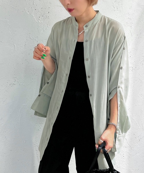 apres jour mignon(アプレジュールミニョン)の「バックスリット2WAYスリーブシャツ【ZOZOTOWN限定アイテム】(シャツ/ブラウス・レディース・ブラック/ライトベージュ/ミント・X-LARGE/フリー)」の18枚目の写真