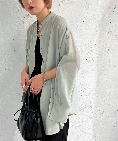 apres jour mignon(アプレジュールミニョン)の「バックスリット2WAYスリーブシャツ【ZOZOTOWN限定アイテム】(シャツ/ブラウス・レディース・ブラック/ライトベージュ/ミント・X-LARGE/フリー)」の19枚目の写真