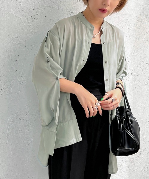 apres jour mignon(アプレジュールミニョン)の「バックスリット2WAYスリーブシャツ【ZOZOTOWN限定アイテム】(シャツ/ブラウス・レディース・ブラック/ライトベージュ/ミント・X-LARGE/フリー)」の20枚目の写真