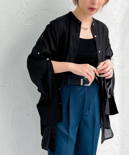apres jour mignon(アプレジュールミニョン)の「バックスリット2WAYスリーブシャツ【ZOZOTOWN限定アイテム】(シャツ/ブラウス・レディース・ブラック/ライトベージュ/ミント・X-LARGE/フリー)」の14枚目の写真