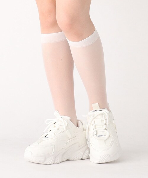 cs T&P（シーエスティーアンドピー）の「◆ロゴ入り厚底スニーカー（スニーカー・レディース・ホワイト/ブラック/グリーン/ベージュ/オレンジ/ピンク系/パープル系/ベージュ系8・S/M/L/LL）」の2枚目の写真