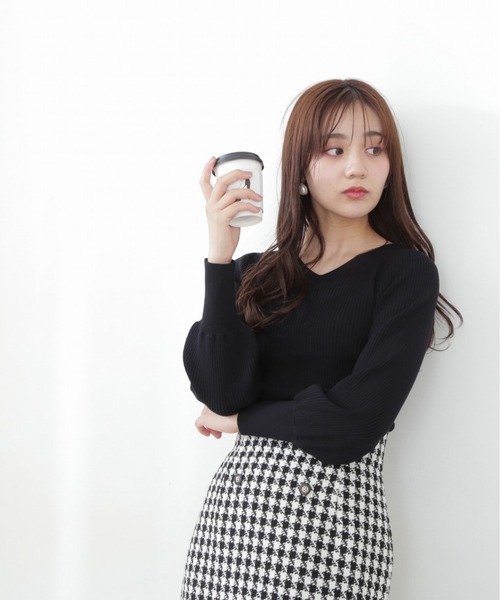 PROPORTION BODY DRESSING(プロポーションボディドレッシング)の「バックレースアップリブニット / 1212270907(ニット/セーター・レディース・ブラック/ホワイト系その他/ピンク・SMALL/MEDIUM)」の2枚目の写真