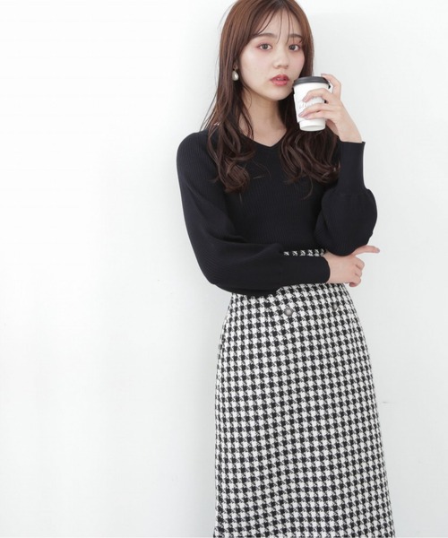 PROPORTION BODY DRESSING(プロポーションボディドレッシング)の「バックレースアップリブニット / 1212270907(ニット/セーター・レディース・ブラック/ホワイト系その他/ピンク・SMALL/MEDIUM)」の4枚目の写真