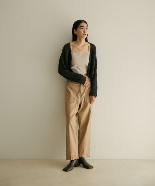 SALON adam et rope'(サロン アダム エ ロペ)の「バックデザインストレッチテレコキャミソール(キャミソール・レディース・ブラック/ベージュ/ブルー・FREE)」の8枚目の写真