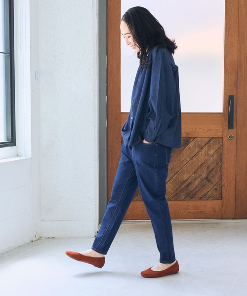 studio CLIP（スタディオクリップ）の「ストレッチデニムイージーパンツ（デニムパンツ・レディース・ブルー/インディゴブルー/ブラック・MEDIUM/X-LARGE/XXX-LARGE/PM/LARGE/SMALL/XX-LARGE）」の12枚目の写真