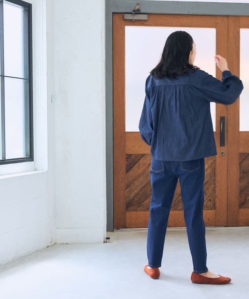 studio CLIP（スタディオクリップ）の「ストレッチデニムイージーパンツ（デニムパンツ・レディース・ブルー/インディゴブルー/ブラック・MEDIUM/X-LARGE/XXX-LARGE/PM/LARGE/SMALL/XX-LARGE）」の13枚目の写真