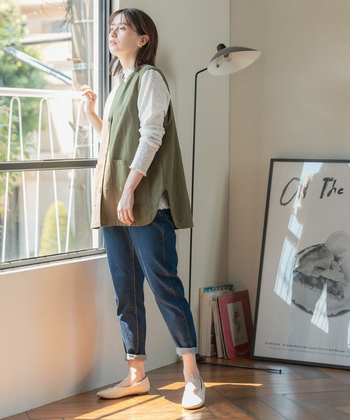 studio CLIP（スタディオクリップ）の「ストレッチデニムイージーパンツ（デニムパンツ・レディース・ブルー/インディゴブルー/ブラック・MEDIUM/X-LARGE/XXX-LARGE/PM/LARGE/SMALL/XX-LARGE）」の19枚目の写真