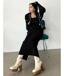 EMODA（エモダ）の「カーディガンセットリブマキシワンピース（ワンピース）」