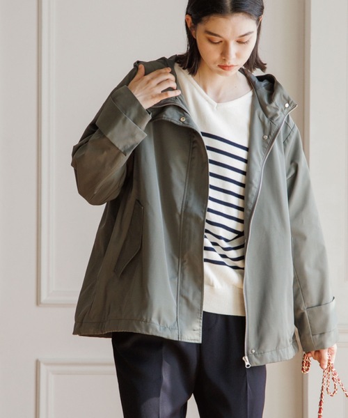 THE SHOP TK （ザ ショップ ティーケー ）の「◆【シルエット2WAY】マウンテンパーカ（ブルゾン・レディース・ブラック/ベージュ/カーキ・11/12/13/14）」の3枚目の写真