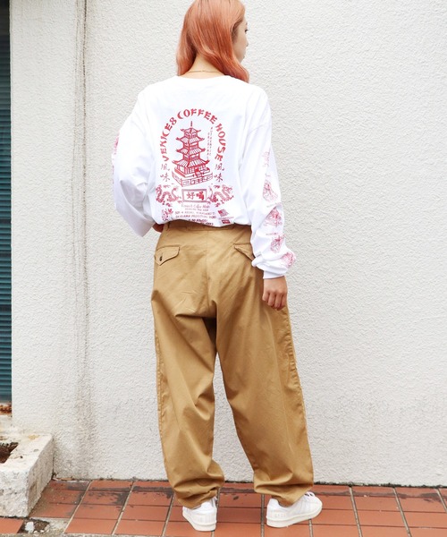 ROOPTOKYO（ループトウキョウ）の「VENICE8 COFFEE HOUSE/ベニス8コーヒーハウス Souvenir China Cook L/S Tee ロングスリーブT 長袖Tシャツ バックプリント（Tシャツ/カットソー・メンズ・オレンジ/ブラック/ホワイト・L/XL/M）」の13枚目の写真