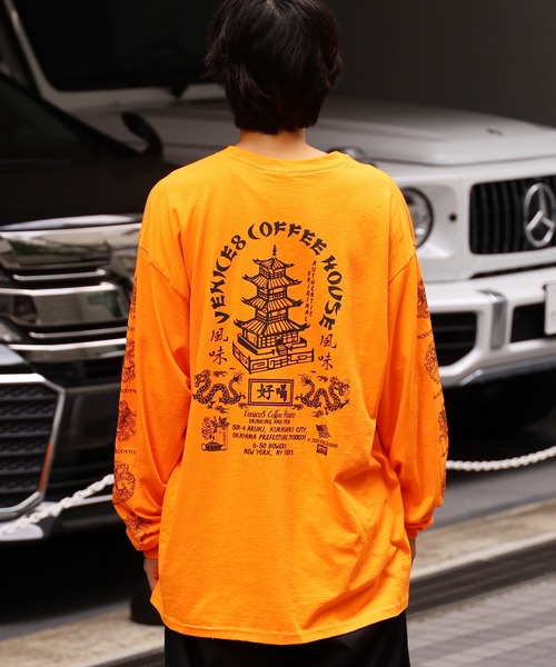 ROOPTOKYO（ループトウキョウ）の「VENICE8 COFFEE HOUSE/ベニス8コーヒーハウス Souvenir China Cook L/S Tee ロングスリーブT 長袖Tシャツ バックプリント（Tシャツ/カットソー・メンズ・オレンジ/ブラック/ホワイト・L/XL/M）」の22枚目の写真