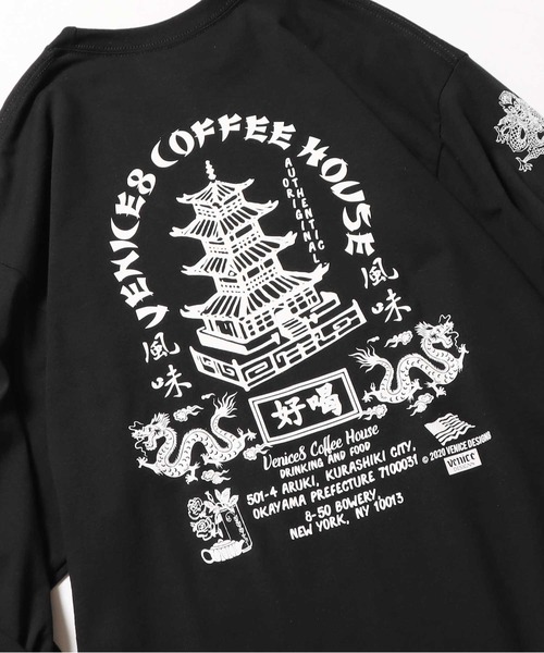ROOPTOKYO（ループトウキョウ）の「VENICE8 COFFEE HOUSE/ベニス8コーヒーハウス Souvenir China Cook L/S Tee ロングスリーブT 長袖Tシャツ バックプリント（Tシャツ/カットソー・メンズ・オレンジ/ブラック/ホワイト・L/XL/M）」の14枚目の写真