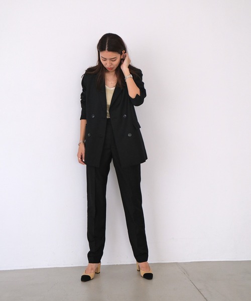 AKTE（アクテ）の「シガレットパンツ（その他パンツ・レディース・ブラック/ストライプ・1/2）」の8枚目の写真