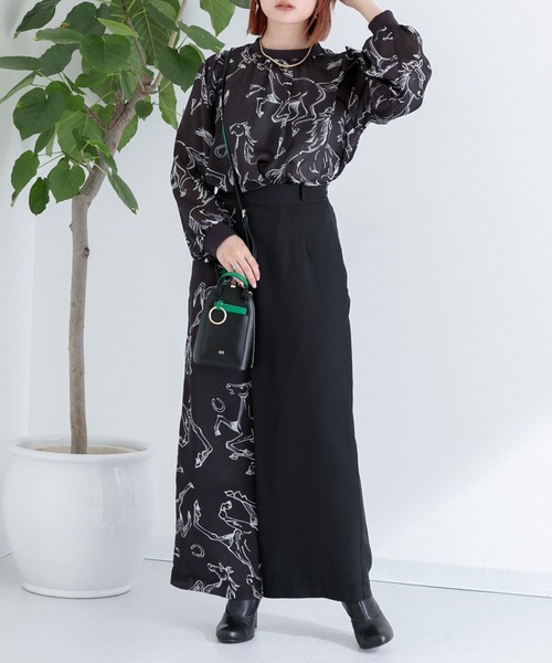 DOLLUPOOPS（ドールアップウップス）の「doll up oops BIGHORSEプリントブラウス（シャツ/ブラウス・レディース・ブラック/アイボリー・FREE）」の10枚目の写真