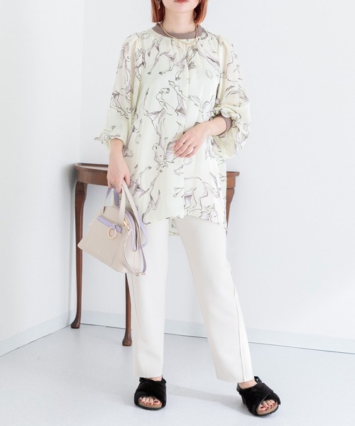 DOLLUPOOPS（ドールアップウップス）の「doll up oops BIGHORSEプリントブラウス（シャツ/ブラウス・レディース・ブラック/アイボリー・FREE）」の8枚目の写真