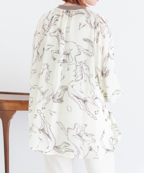 DOLLUPOOPS（ドールアップウップス）の「doll up oops BIGHORSEプリントブラウス（シャツ/ブラウス・レディース・ブラック/アイボリー・FREE）」の11枚目の写真