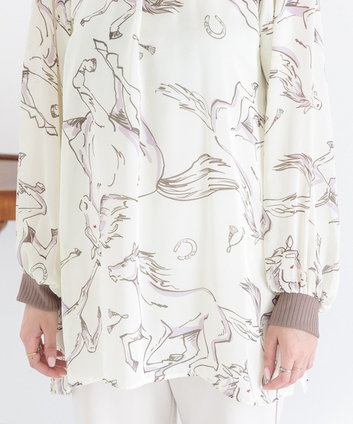 DOLLUPOOPS（ドールアップウップス）の「doll up oops BIGHORSEプリントブラウス（シャツ/ブラウス・レディース・ブラック/アイボリー・FREE）」の14枚目の写真