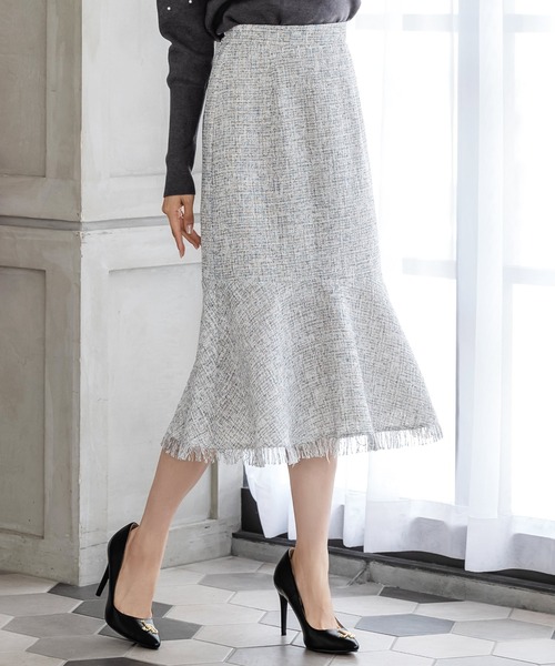 【セール】ミディアム丈・ツイードマーメイドスカート/22535（スカート）｜JULIA BOUTIQUE（ジュリアブティック）のファッション