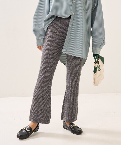 FREAK'S STORE(フリークスストア)の「杢リブニットパンツ(その他パンツ・レディース・チャコールグレー/ブラック/レッド/グリーン・フリ-)」の3枚目の写真