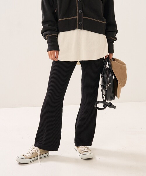 FREAK'S STORE(フリークスストア)の「杢リブニットパンツ(その他パンツ・レディース・チャコールグレー/ブラック/レッド/グリーン・フリ-)」の13枚目の写真