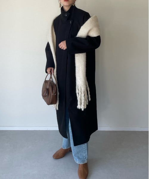 y/m by misato（イムバイミサト）の「フェイクウールスタンドカラーコート（その他アウター・レディース・アイボリー/ブラック/モカ・FREE）」の22枚目の写真